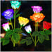 2 Solar Garden Lights - Newest Version Solar Lights Outdoor, 7-Color Changing