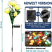 2 Solar Garden Lights - Newest Version Solar Lights Outdoor, 7-Color Changing