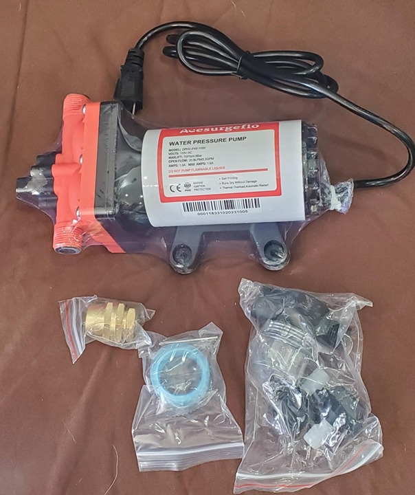 12V DC RV Fresh Water Transfer Pump with Pressure Switch 3.5 GPM 45 PSI On Deman