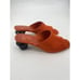 Charlotte Stone Durham Mules Curry Orange Suede Wooden Heel Wmns Sz 8 NWT