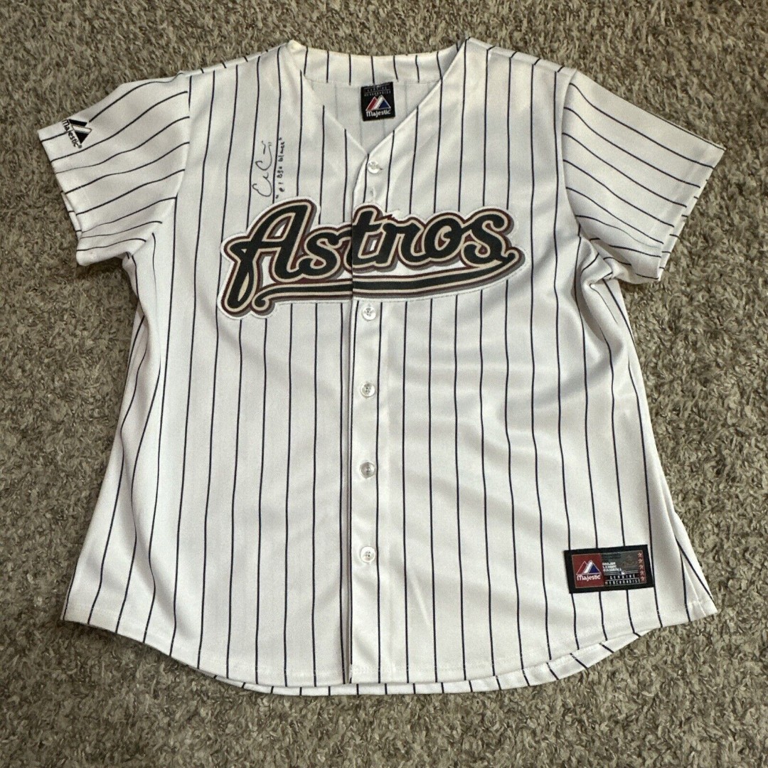 Houston Astros Autographed Signed Evan Gattis El Oso Blanco Pinstripe Jersey