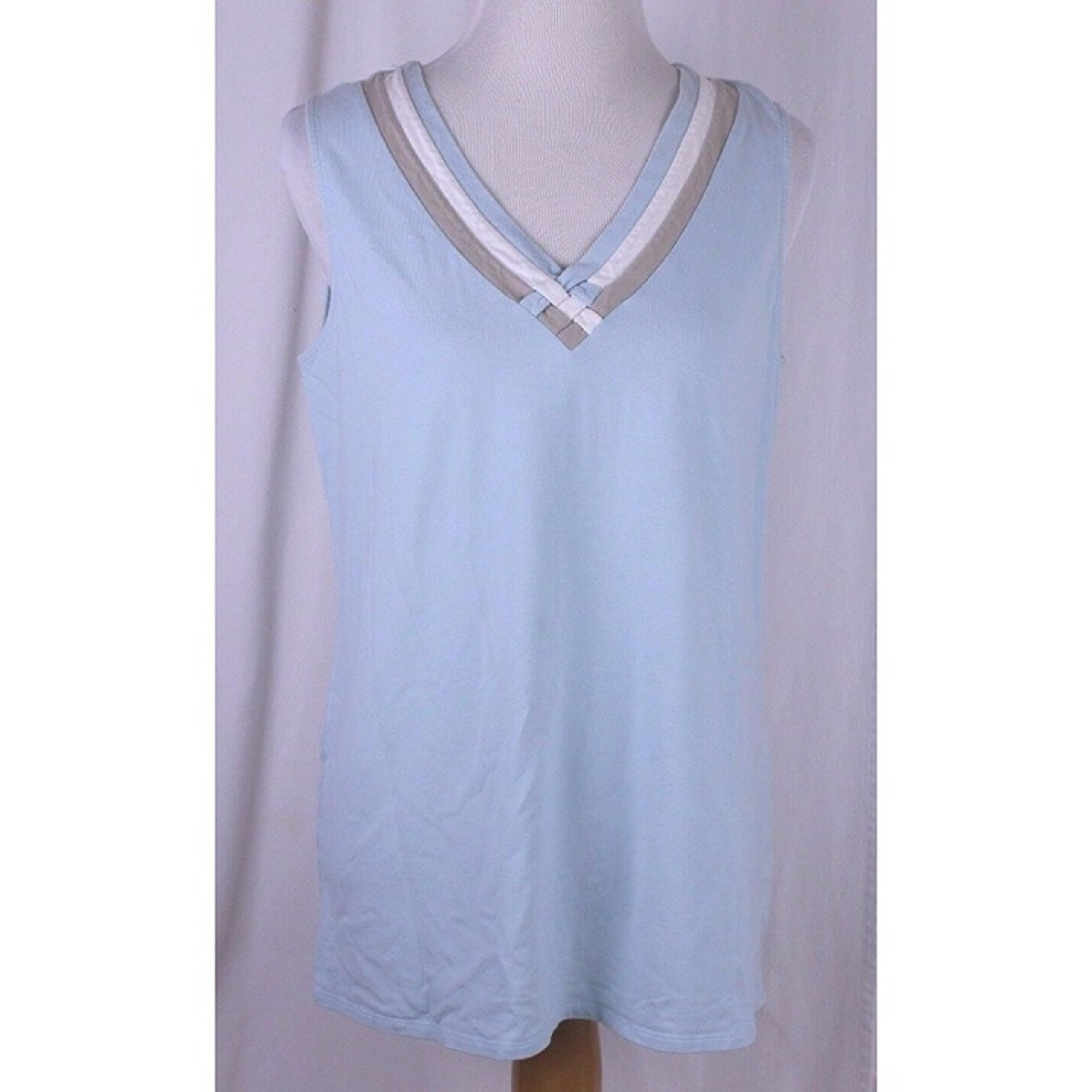 SOMA SPA Size L Soft Blue Sleeveless Casual Sleep Pajama Top Cotton Spandex