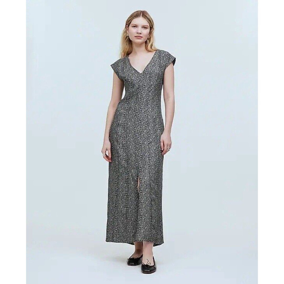 Madewell Cap Sleeve V Neck Midi Dress Floral Cupro Blend Boho Plus Size 20W