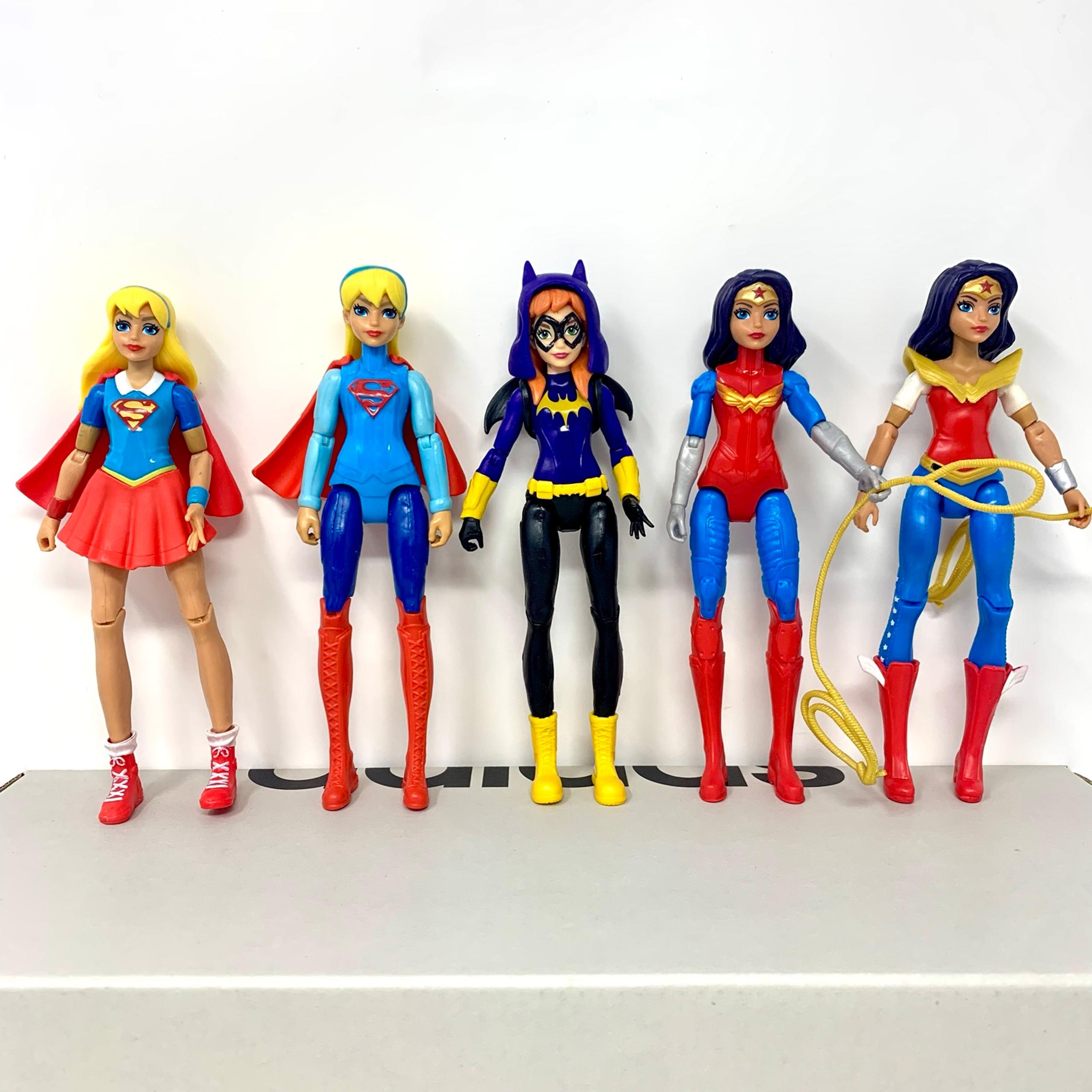 Mattel 6” Action Figures Wonder Woman Super Supergirl Batgirl Lot Of 6 DC Comics