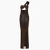 NEW Ronny Kobo Abel Shimmer Cut-Out Gown Bronze Size L
