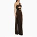 NEW Ronny Kobo Abel Shimmer Cut-Out Gown Bronze Size L