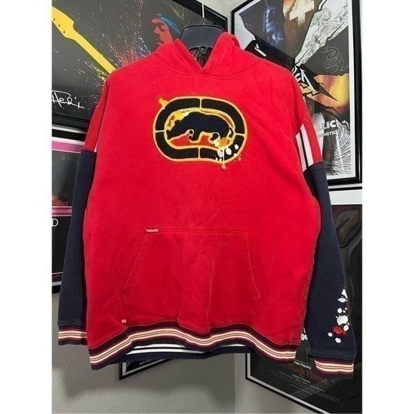 Vintage Y2K Ecko Unltd Varsity Patch Splatter Hoodie