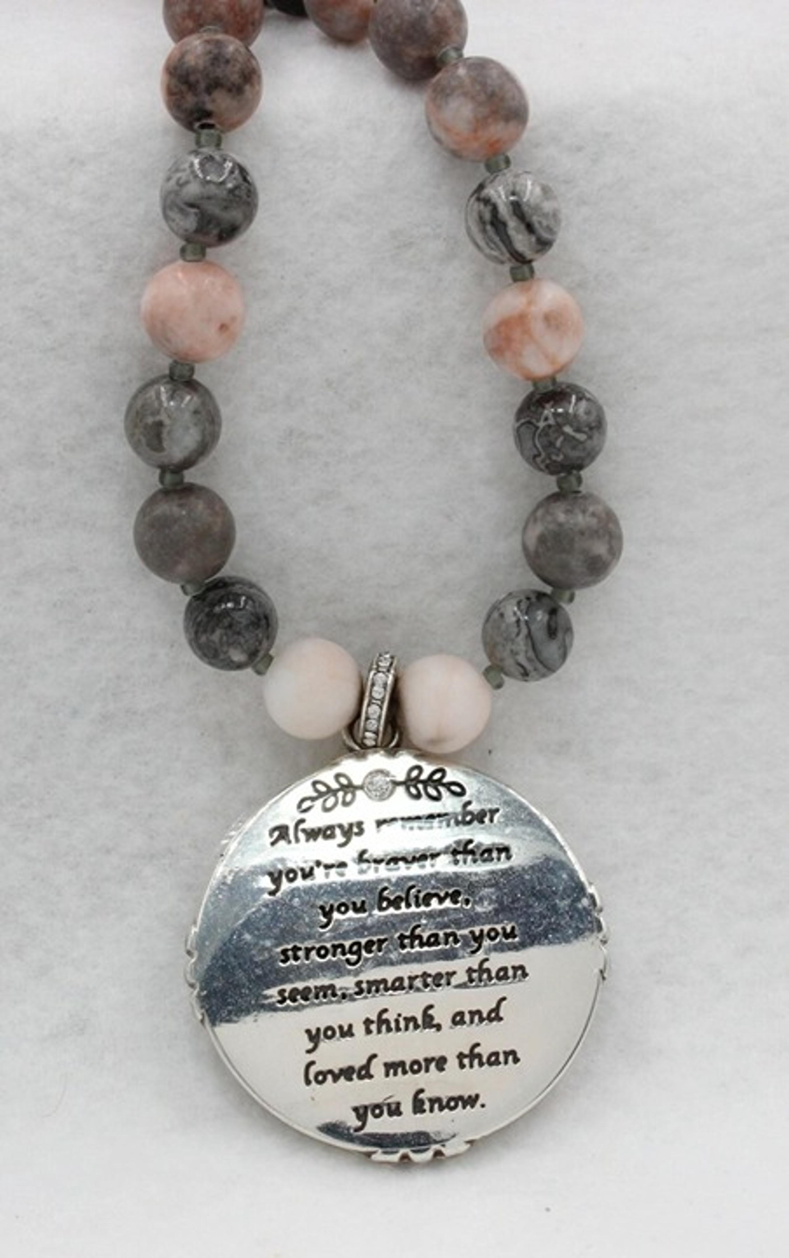 NEW Brighton BRAVE ANGEL Long Necklace JM2963 NWT $132 Powerful Message! W/ BOX