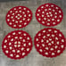 Valentine Red & Gold Heart Beaded Placemats/Chargers Set of 4