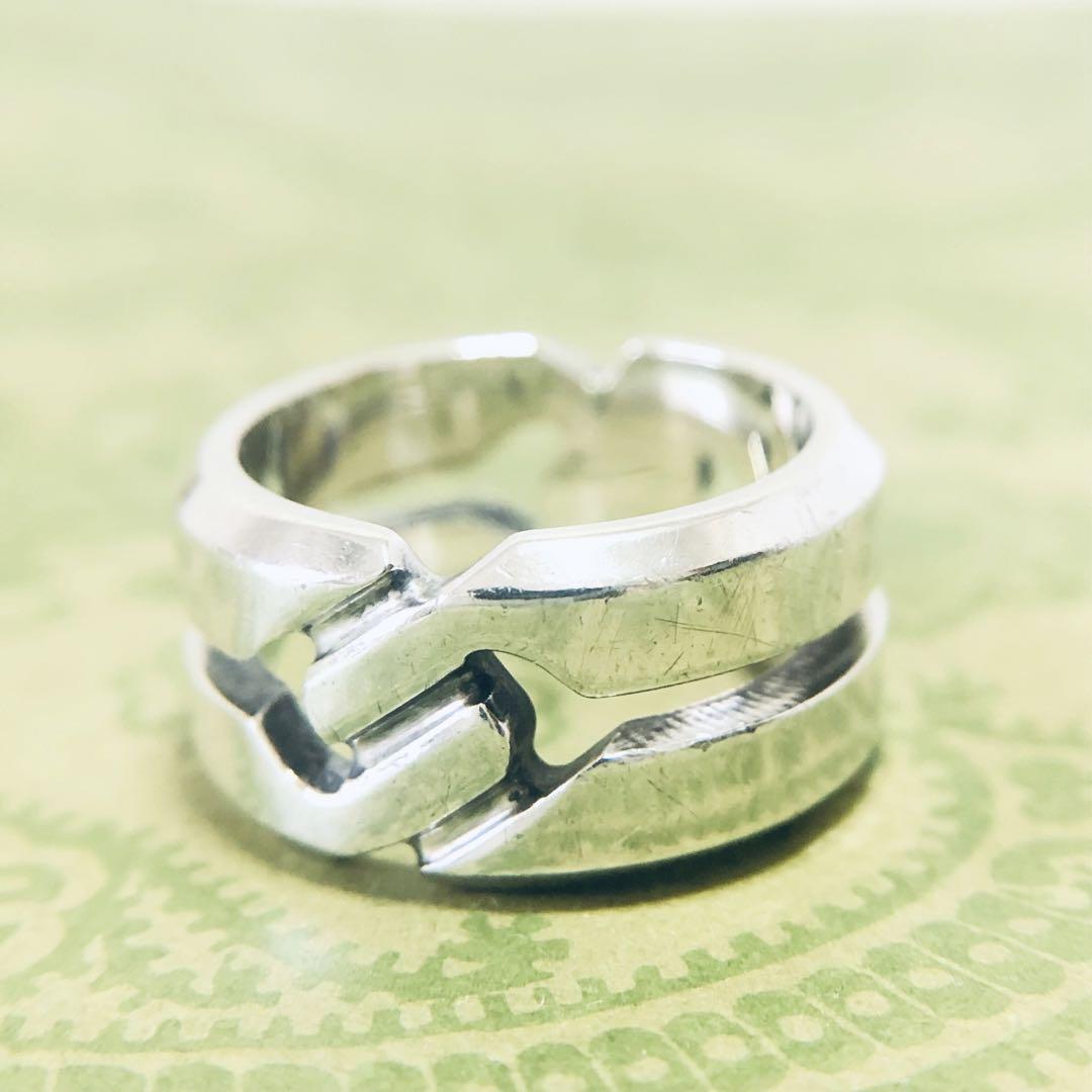 GUCCI ノット インフィニティ リング シルバー ロゴ A254073 GUCCI Knot Infinity Ring Silver Logo A254073