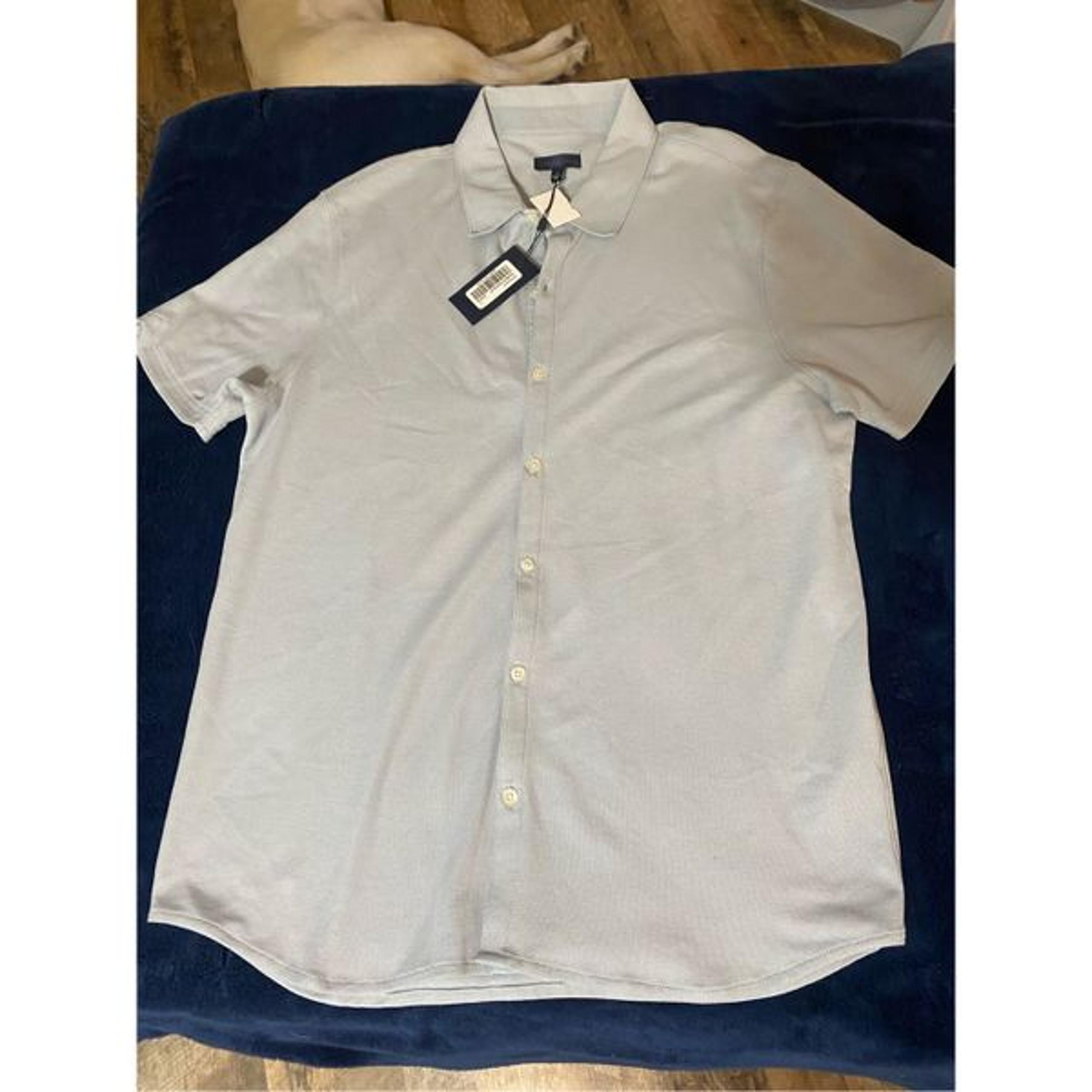 ZACHARY PRELL SHORT SLEEVE BUTTON DOWN SHIRT Mens Large Light Blue