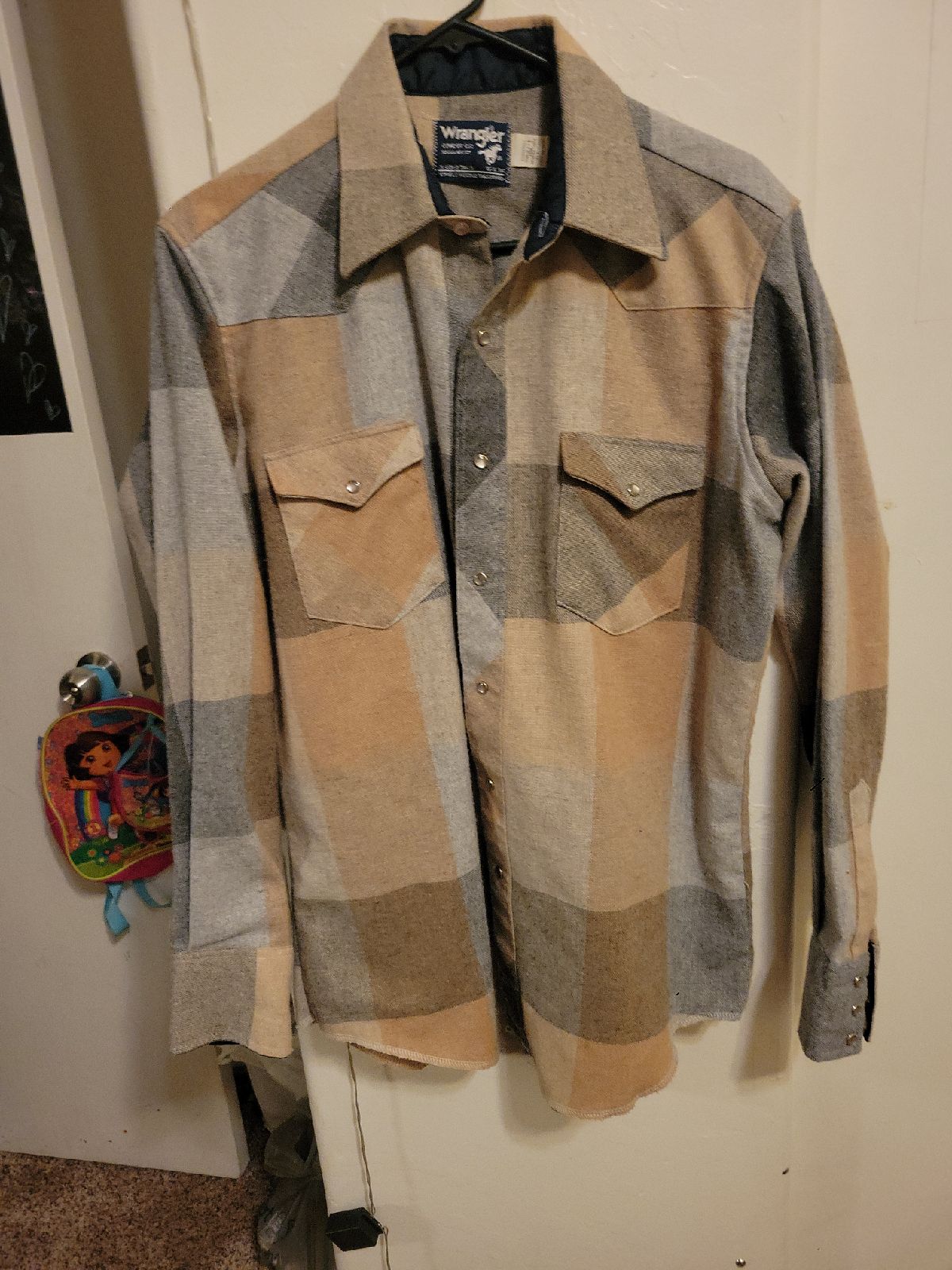 Wrangler Vintage mens large wool blend button up