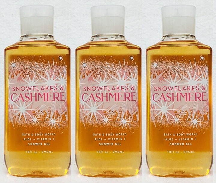 3 Bath & Body Works Snowflakes & Cashmere Shower Gels ~ 10 oz Each ~ Brand New!