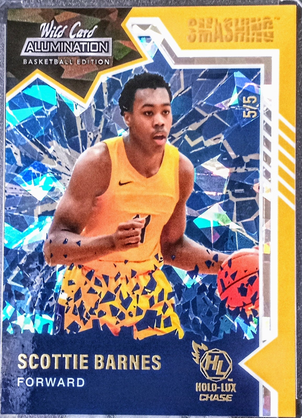 Scottie Barnes 5/5 SSP Wild Card Cracked Ice Holo-Lux Chase, Smashing! MINT!!