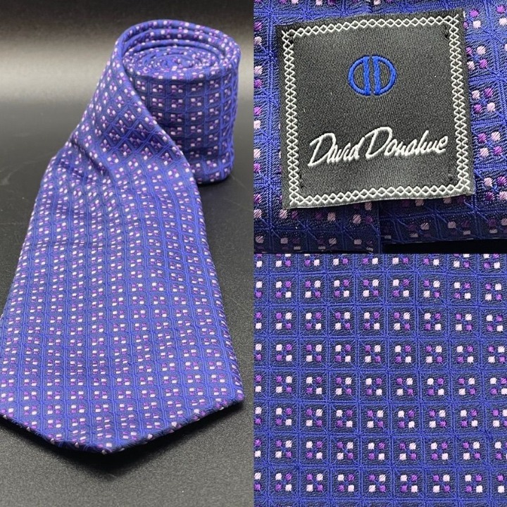 David Donahue Mens Geometric Navy Neck Tie David Donahue Mens Geometric Navy Neck Tie