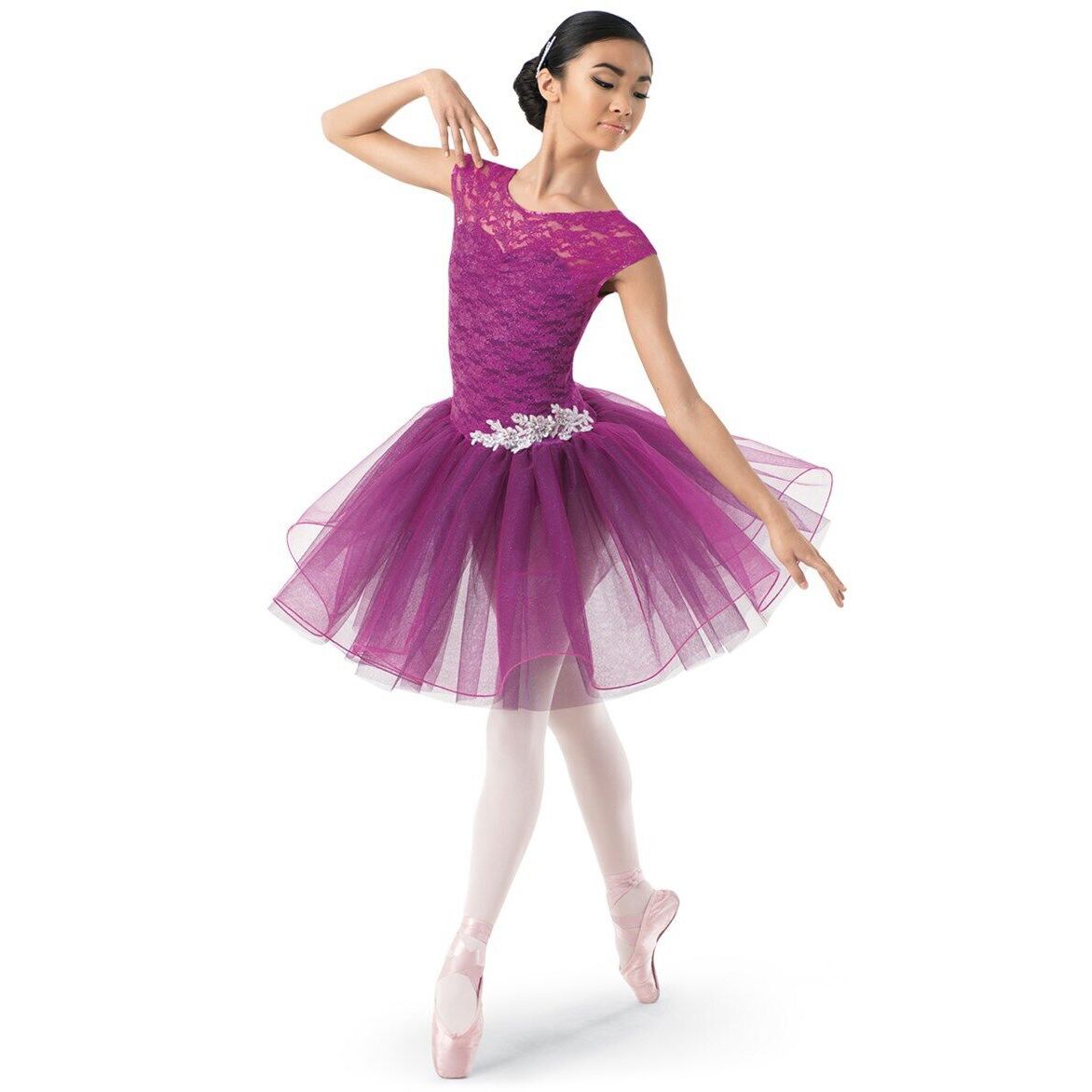 Dance Costume Weissman 10051 Burgundy Medium Child Ballet Tutu Classical Lace S