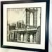 Manhattan Bridge Iconic Brooklyn Framed Wall Poster Print Cityscape Glass NYC