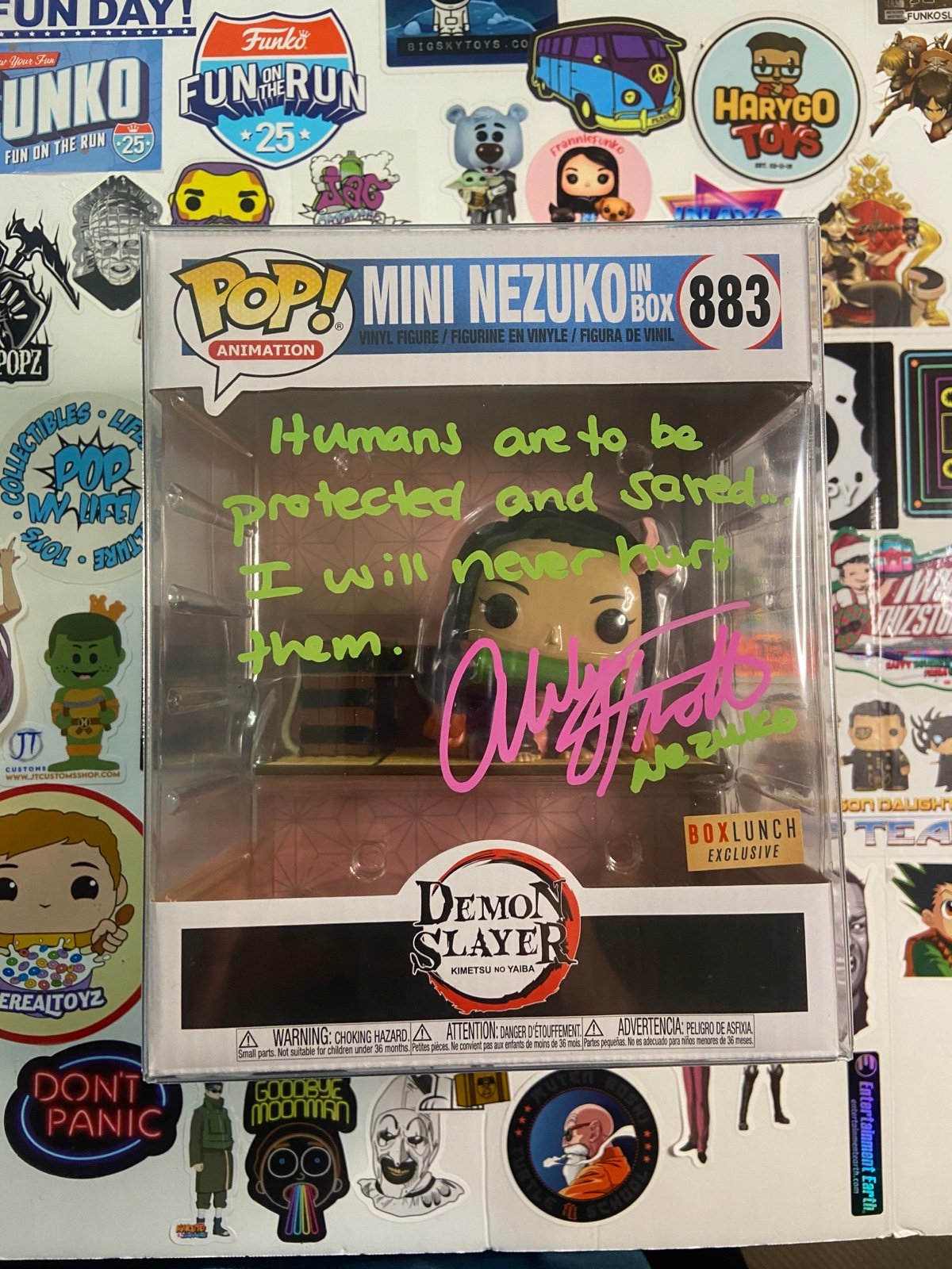 Funko Pop Demon Slayer: Mini Nezuko In Box #883 Autographed and Quote with COA