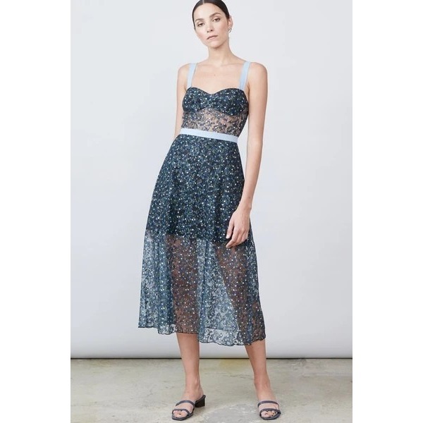 NWT ALLEN SCHWARTZ Eden Bustier Dress in Blue Size 4
