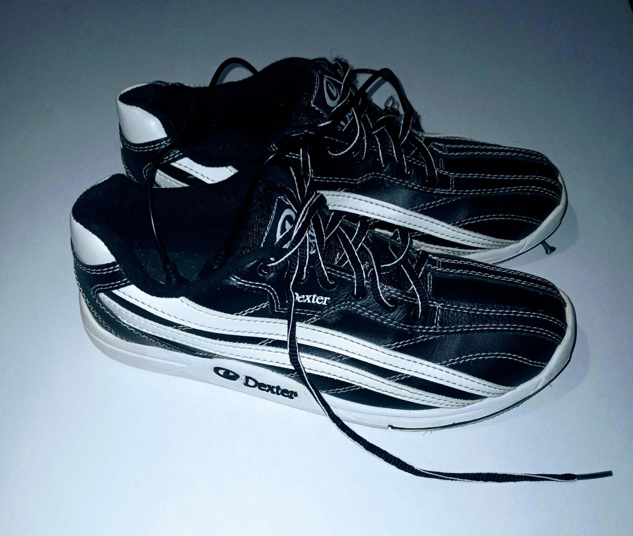 Dexter Jack Bowling Shoes Black White Leather Slide Rite Soles - Men 8 M