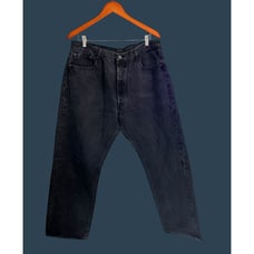 Levis Mens Black Denim Jeans W40 L32 Straight Fit