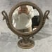 Vtg BOMBAY COMPANY Brass Swivel Mirror Swans Ornate Magnified Hollywood Regency