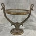 Vtg BOMBAY COMPANY Brass Swivel Mirror Swans Ornate Magnified Hollywood Regency