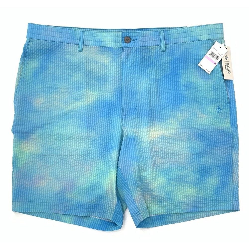 Original Penguin 4 Way Stretch Blue Tie Dye Men's Athletic/Golf Shorts Size 38W