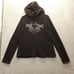 Harley Davidson Motorcycle Hoodie Womens XL Black Rare Faux Fur Trim Hood Zip Up
