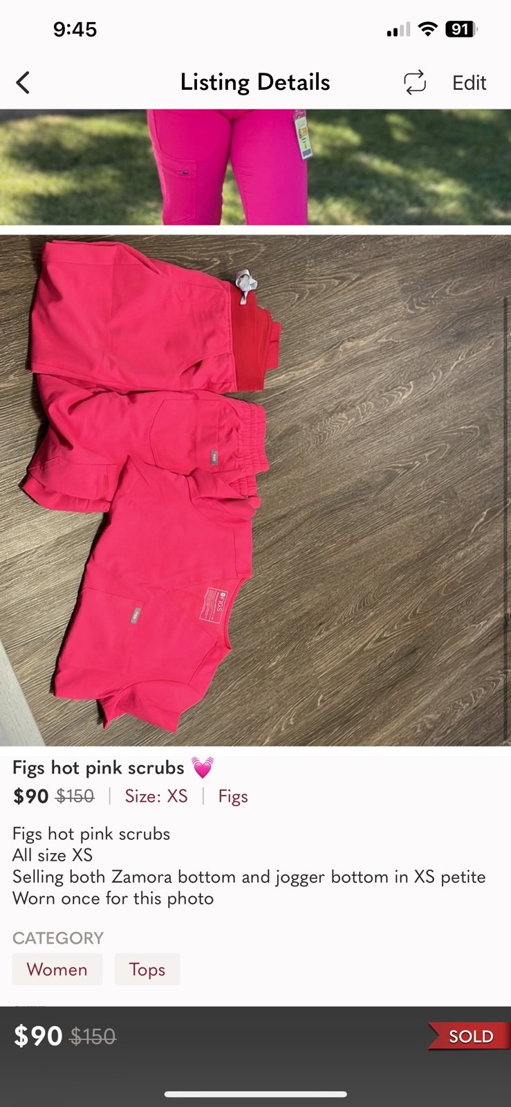 Figs hot pink scrubs