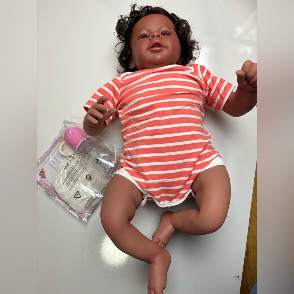 Scnbom African American reborn doll 22 in