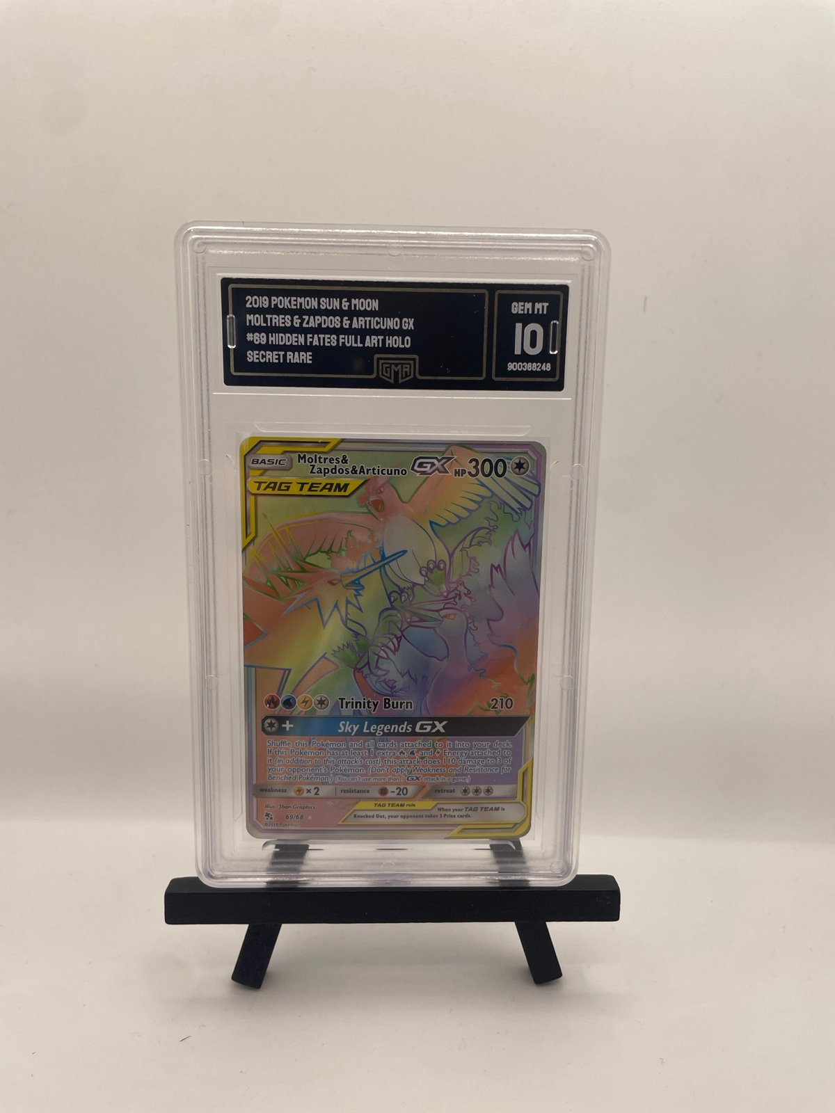 2019 Pokemon Moltres Zapdos Articuno GX 69/68 SECRET Hidden Fates - GMA 10