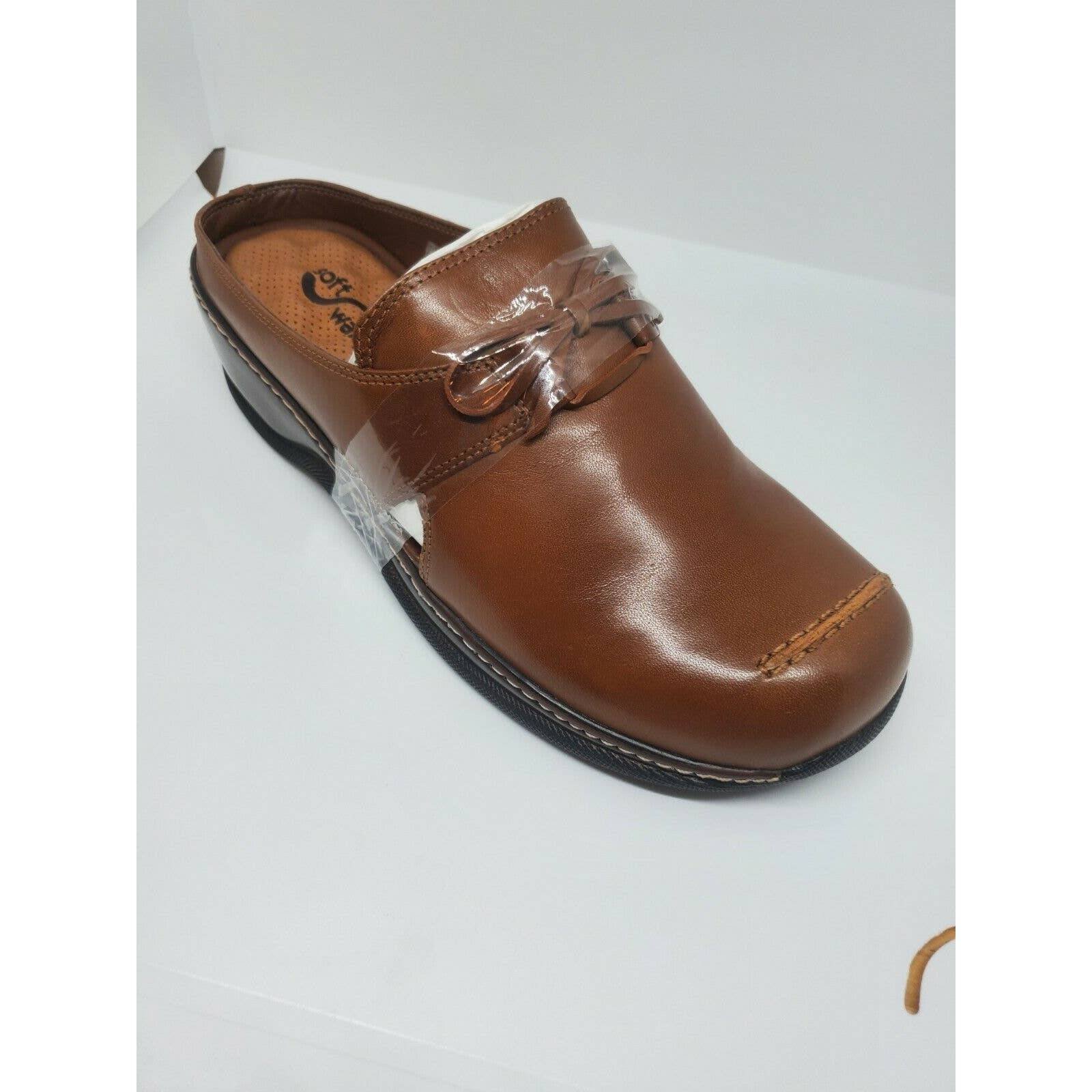 New Soft Walk Softwalk Modesto slides Shoes 8 comfort S1934-660 leather Clog