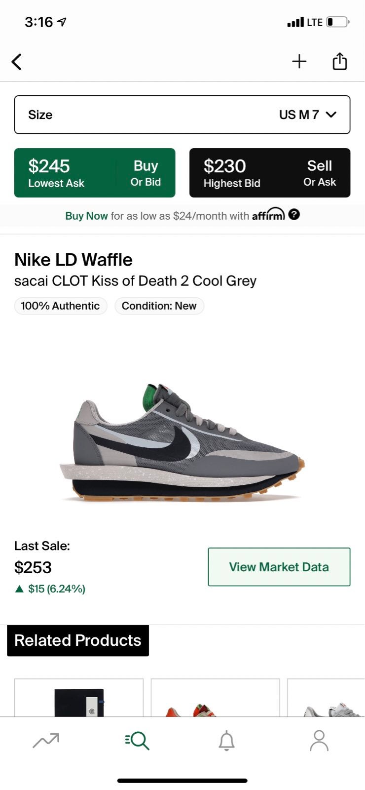 Nike LD Waffle Sacai Kiss of Death 2 Cool Grey