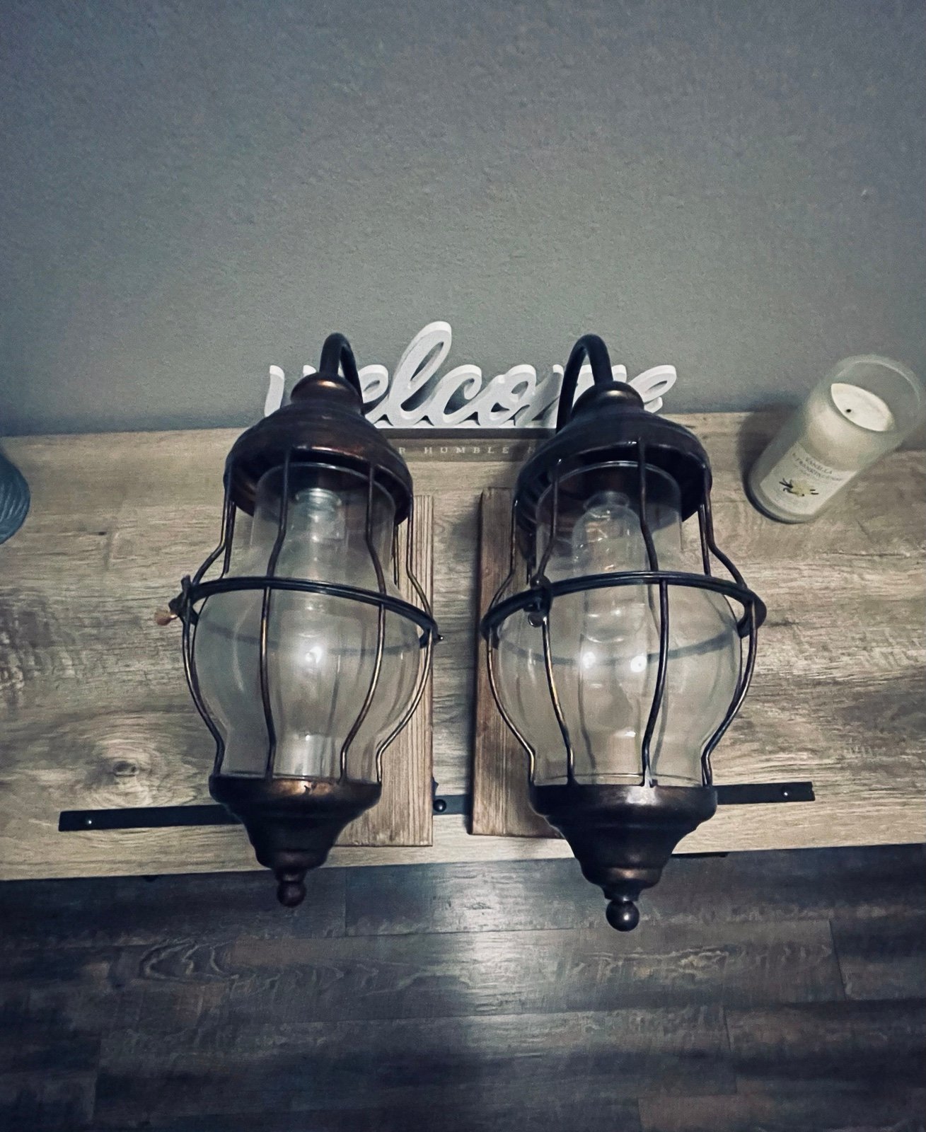 Pair of Battery Operated Wall Sconces