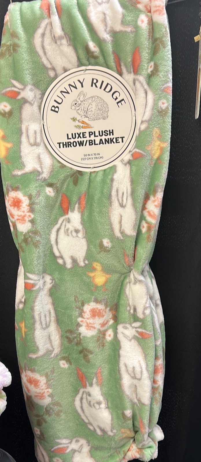 Easter bunny plush throw blanket