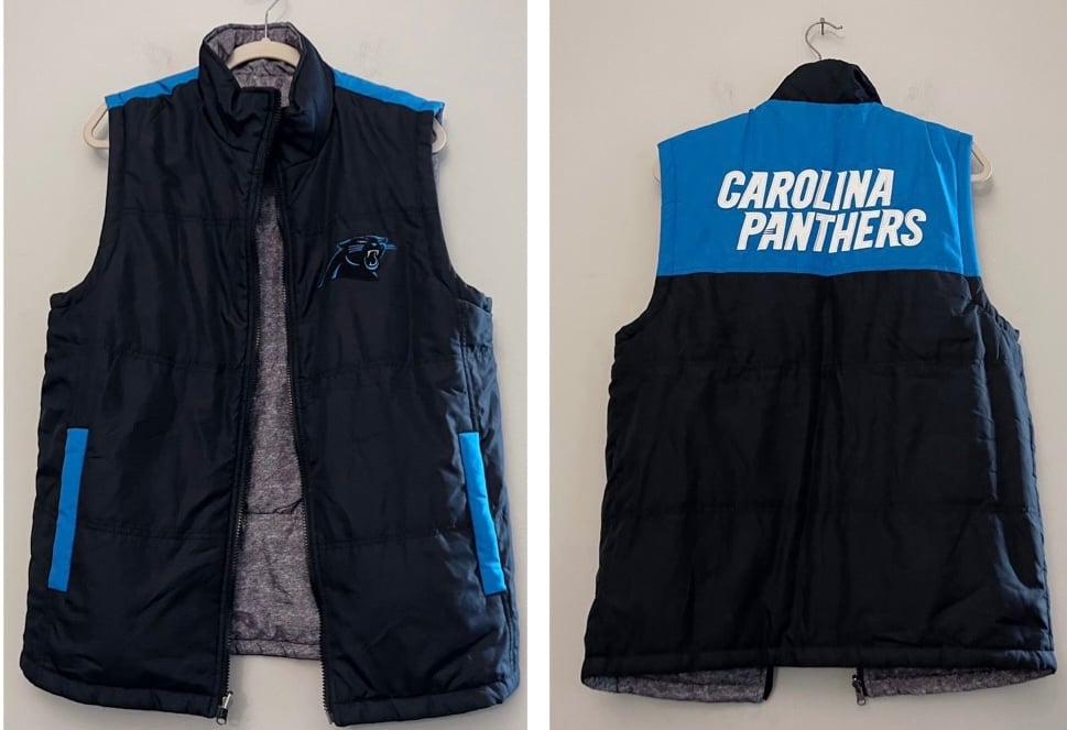 Carolina Panthers reversible vest fall football sports