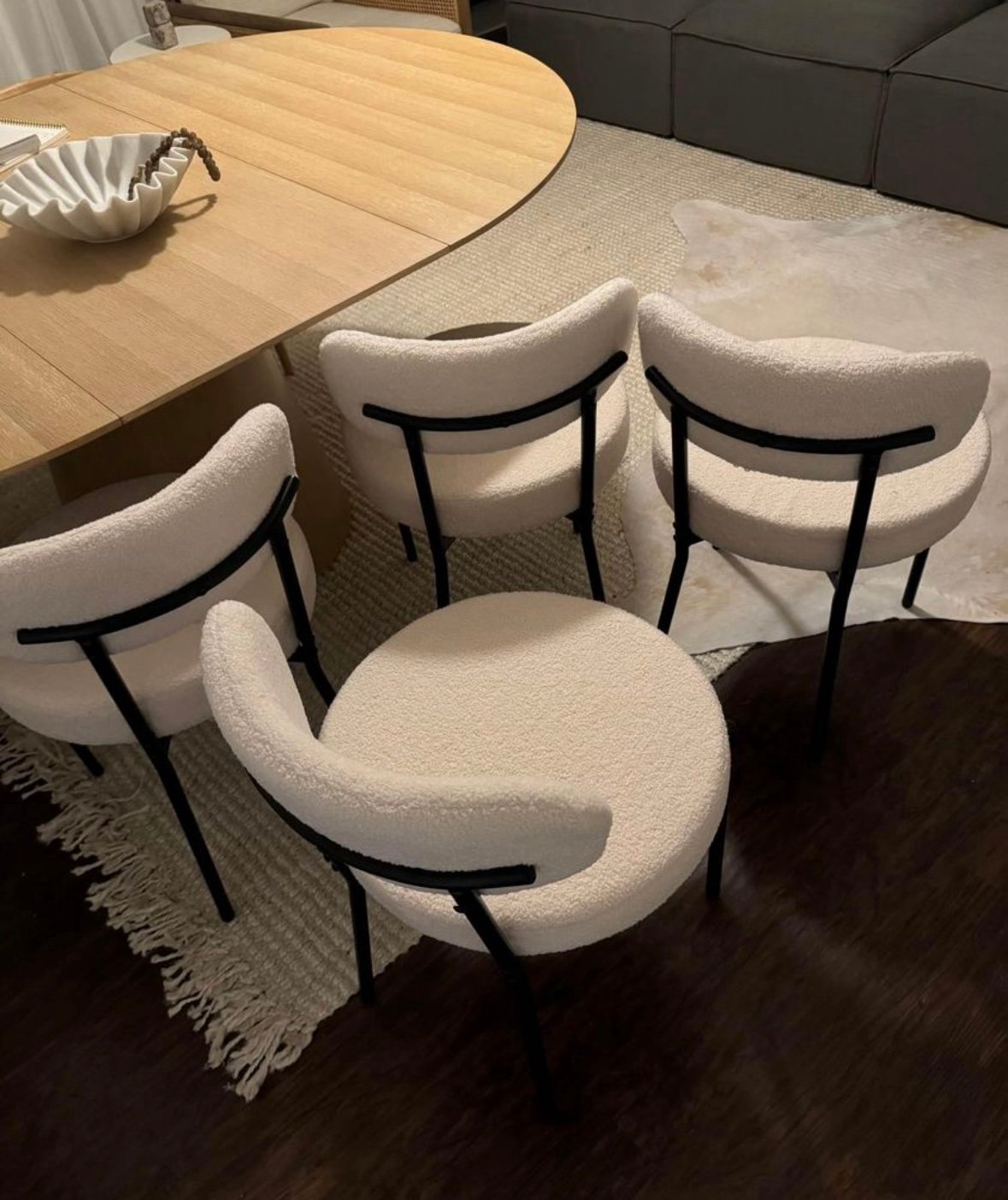4 Bouclee Dining Chairs-brand new