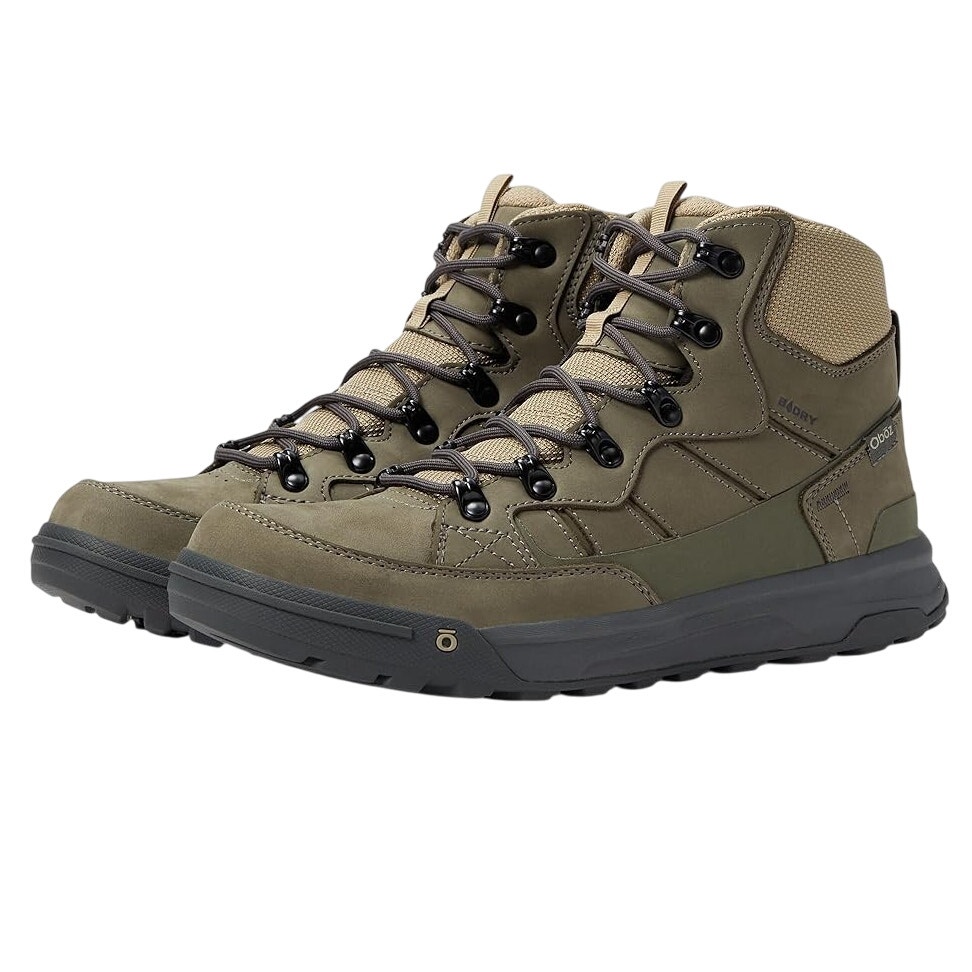 Oboz Mens Burke Mid B-Dry Boots US 14 EU 48 Green Leather Waterproof NIB