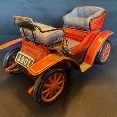 Vintage 1901 10in replica Battery Tin toy car made in Japan