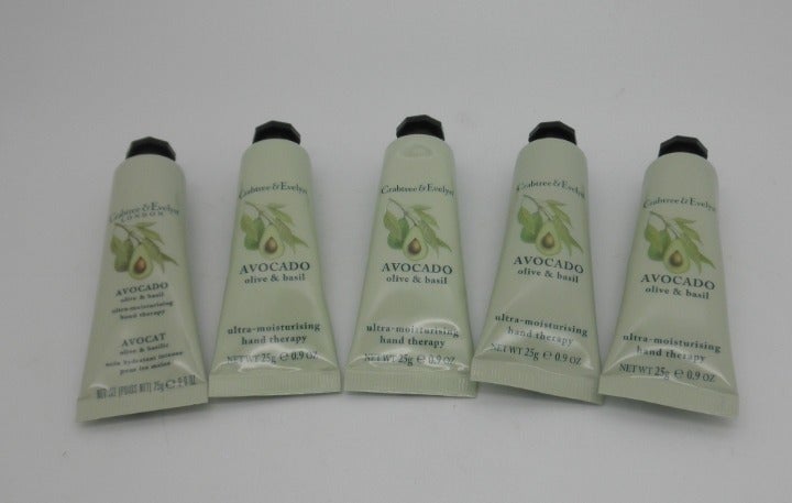 Avocado Olive & Basil CRABTREE & EVELYN Purse Size Hand Therapy 0.9 oz - LOT of