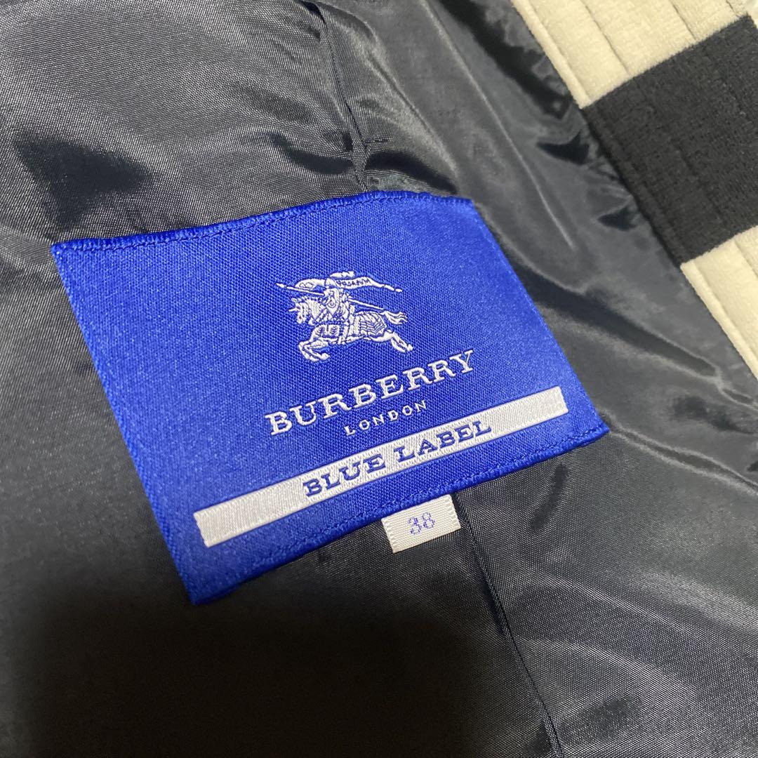Good Condition♡ Burberry Blue Label Wool Border Coat 38