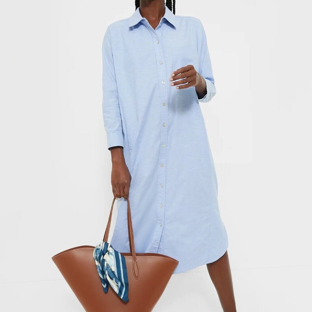 Tuckernuck Pomander Place Blue Lightweight Oxford Aria Dress S