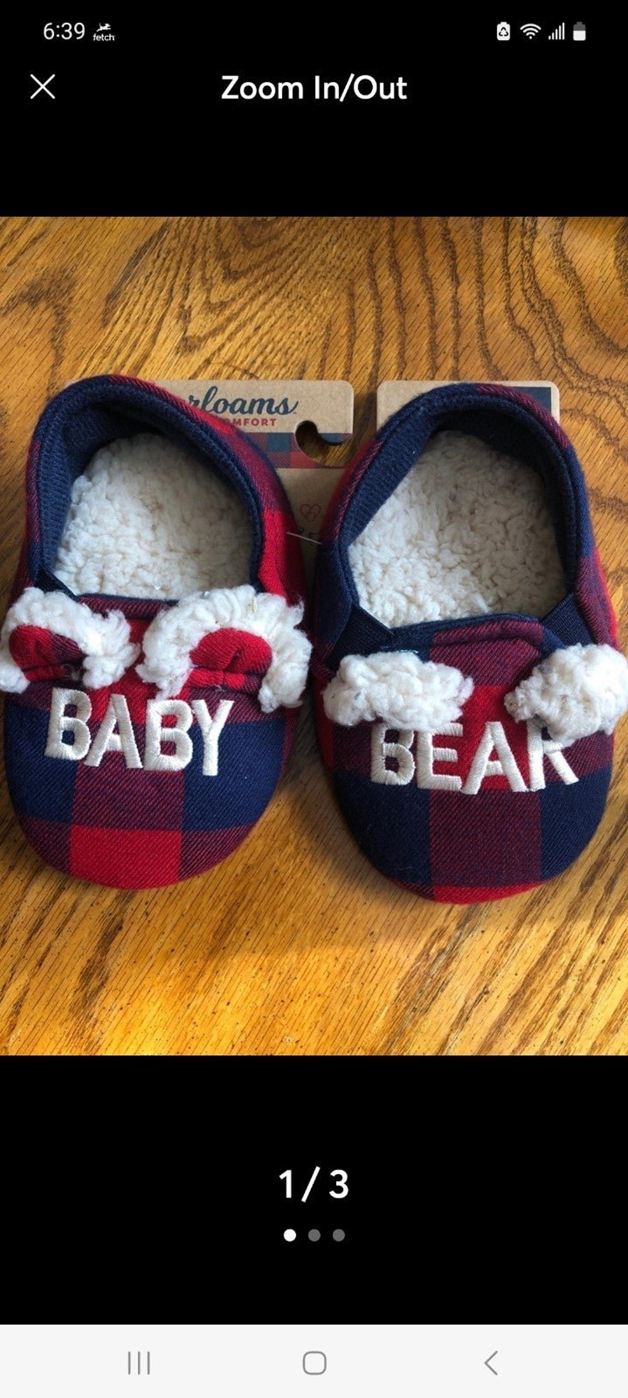 Dearfoam holiday toddler slippers  size 5-6