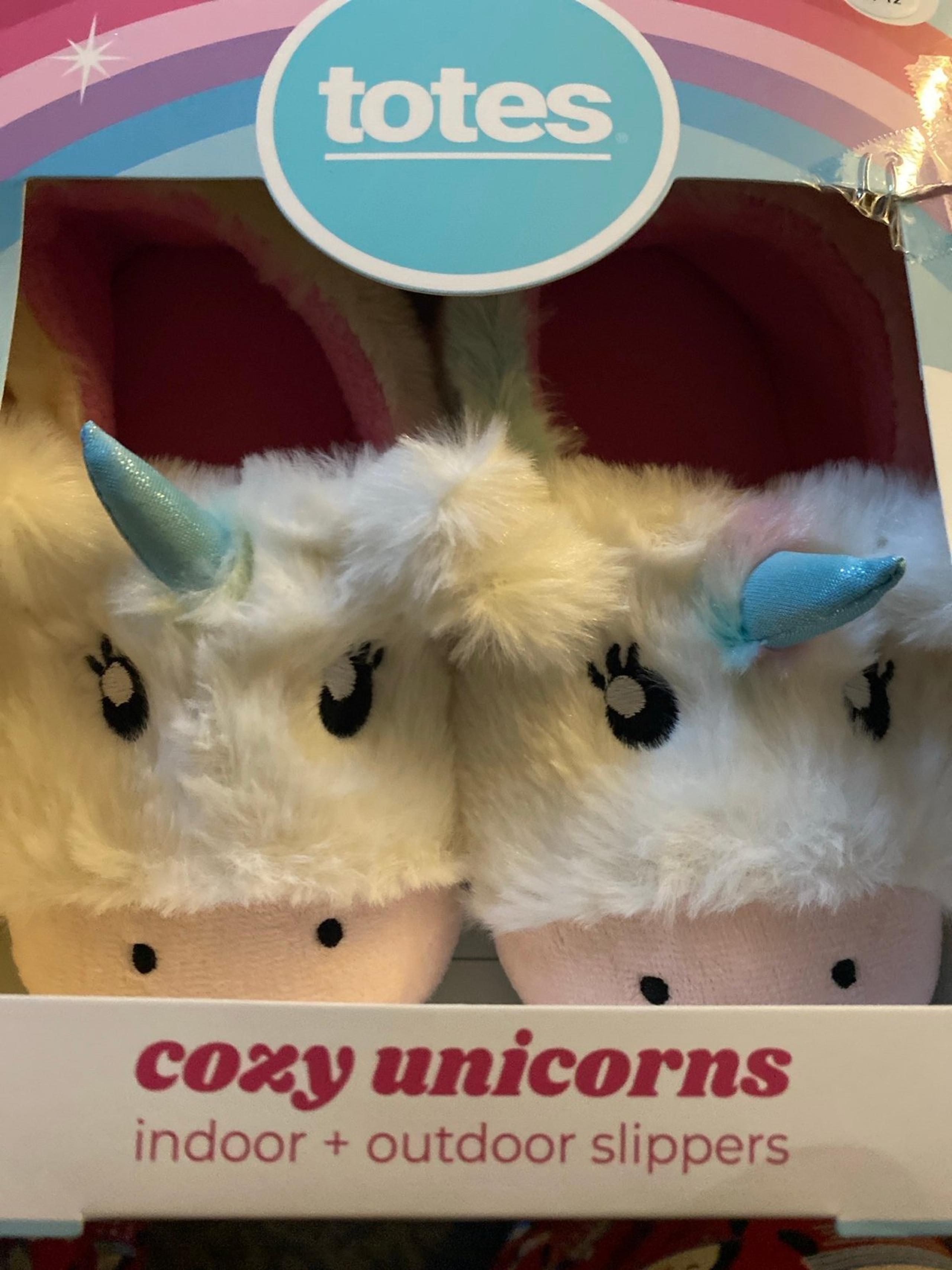 Totes Cozy Unicorns Slippers Sm 11-12