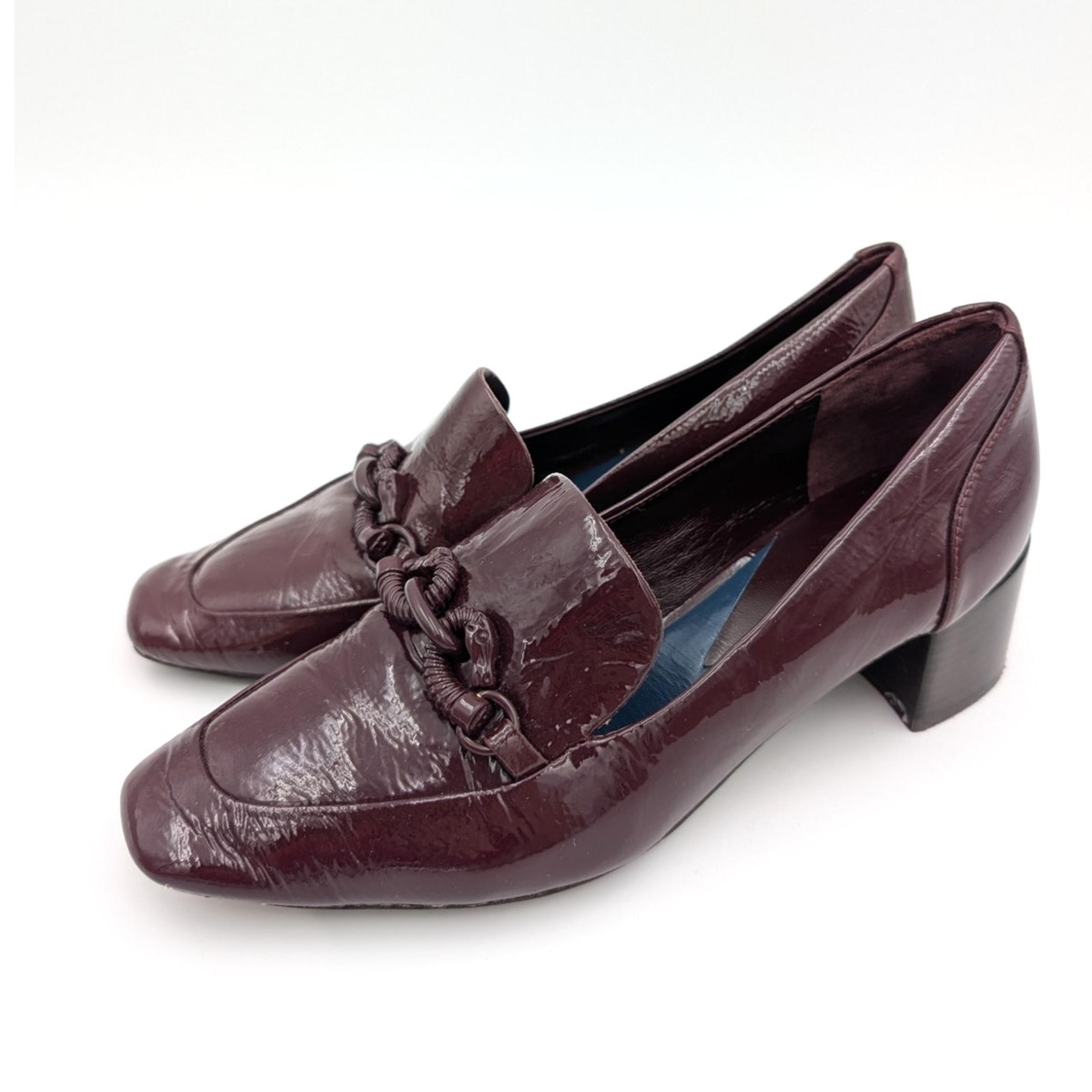 Tory Burch Jessa Heeled Loafer Women's Dark Carmine Burgundy Size US7M