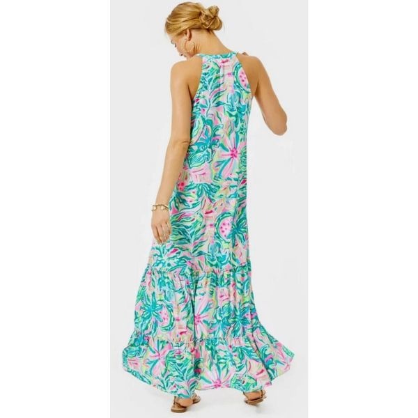 NWOT LILLY PULITZER SIZE LULIANA TIERED MAXI DRESS *ONE IN A MELON*, Med 198
