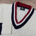 Vintage 1980s Cable Knit Tennis Preppy V Neck Sweater Size Large Darwin Acrylic