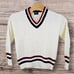 Vintage 1980s Cable Knit Tennis Preppy V Neck Sweater Size Large Darwin Acrylic