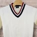 Vintage 1980s Cable Knit Tennis Preppy V Neck Sweater Size Large Darwin Acrylic